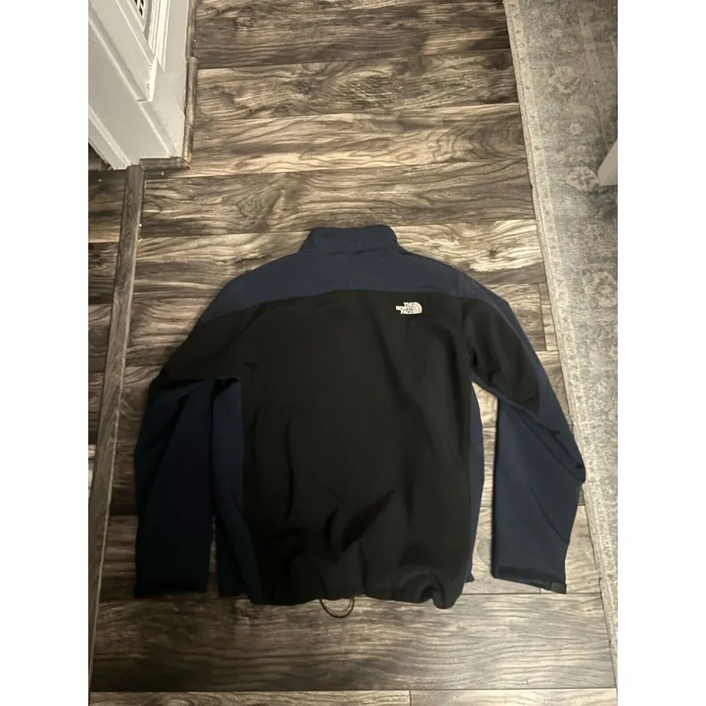 The North Face TNF Soft Shell Mens XL Jacket Mock Neck Blue Black‎